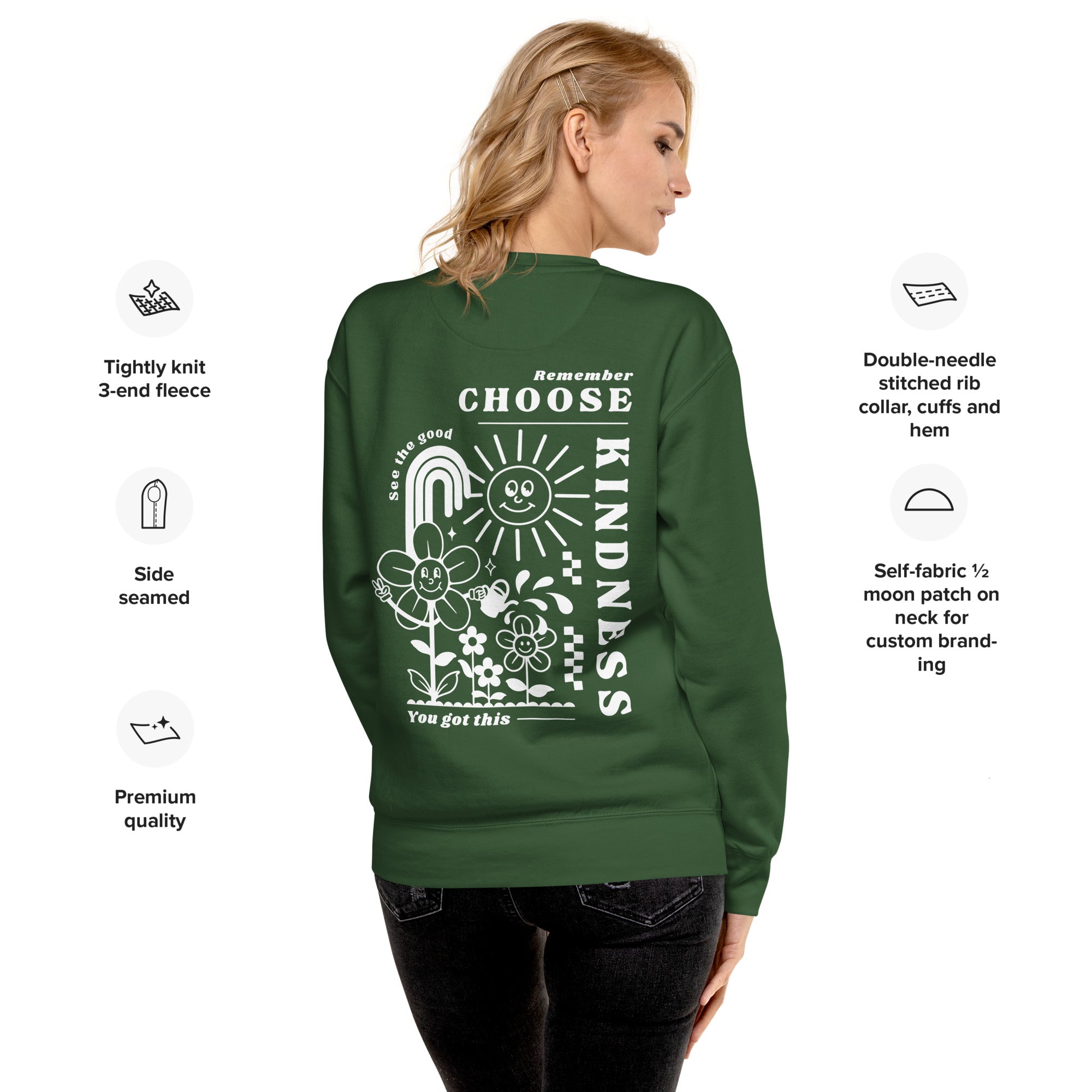Choose Kindness Unisex Premium Sweatshirt - Cotton Plus Cream
