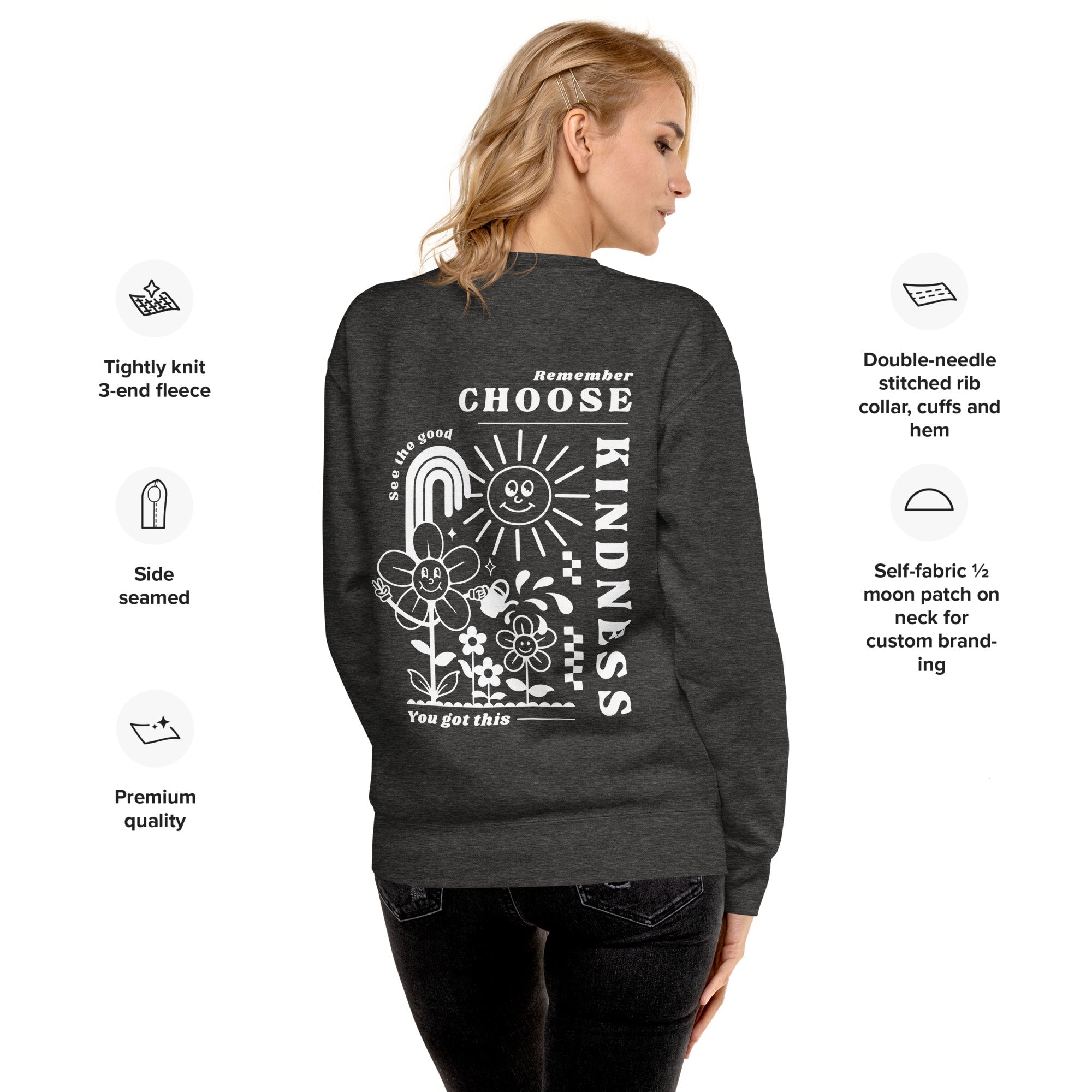 Choose Kindness Unisex Premium Sweatshirt - Cotton Plus Cream