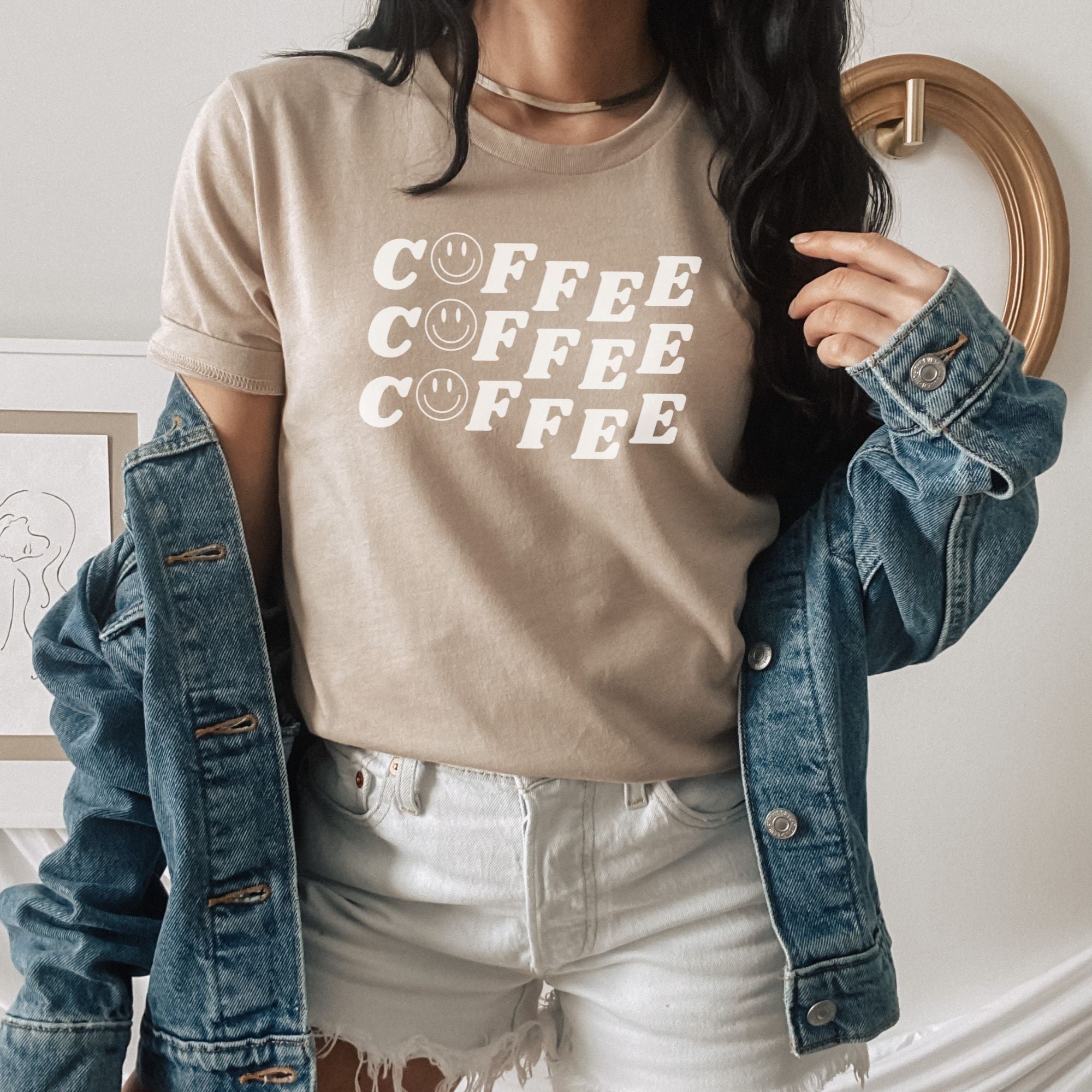 Coffee Coffee Coffee T-shirt - Cotton Plus Cream