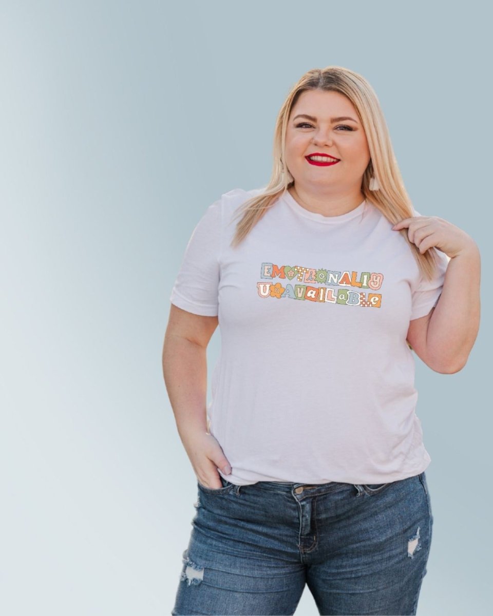 "Emotionally Unavailable" Short-Sleeve Unisex T-Shirt - Cotton Plus Cream