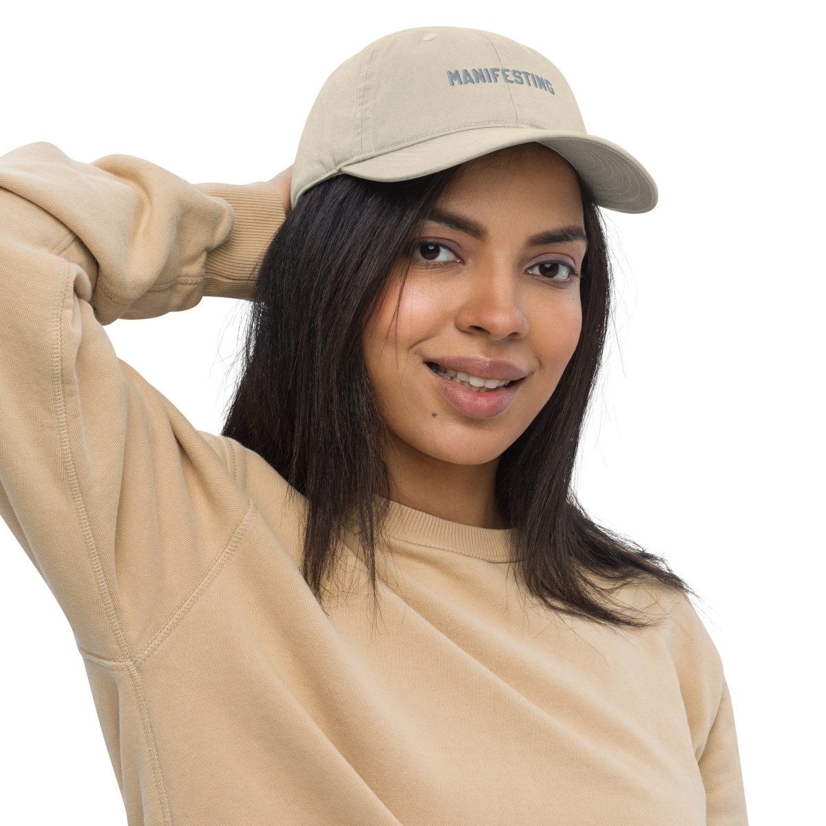 Manifesting Organic Low Profile Dad Hat - Cotton Plus Cream