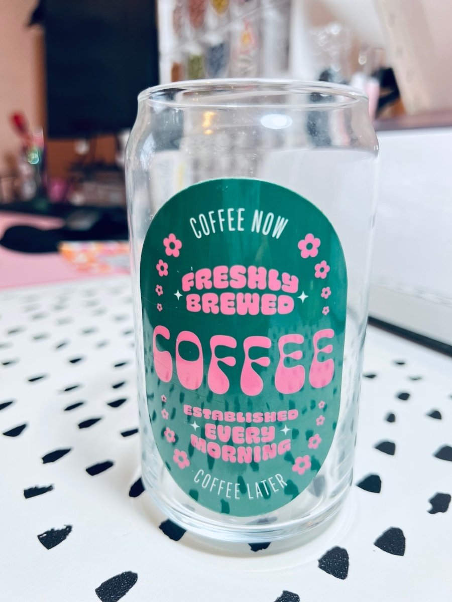 Retro "Coffee Now" Beer Can Glass - Cotton Plus Cream