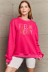 Simply Love Full Size Graphic Round Neck Sweatshirt - Cotton Plus Cream