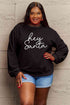 Simply Love Full Size HEY SANTA Graphic Sweatshirt - Cotton Plus Cream