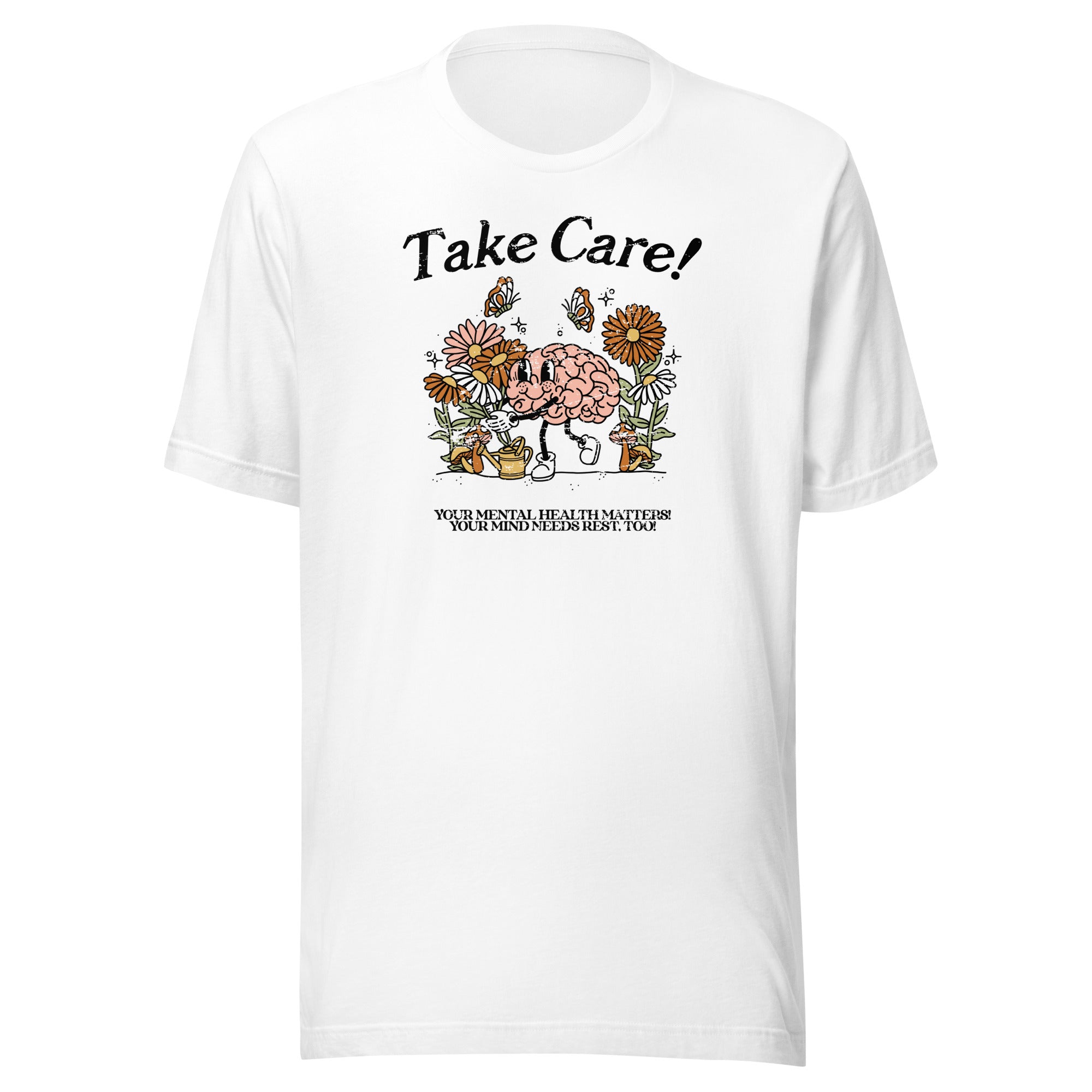 Take Care Mental Health Unisex t-shirt - Cotton Plus Cream