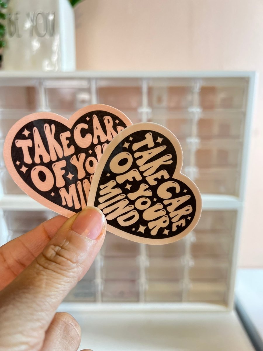 Take Care Of Your Mind Sticker - 2-pack - Cotton Plus Cream