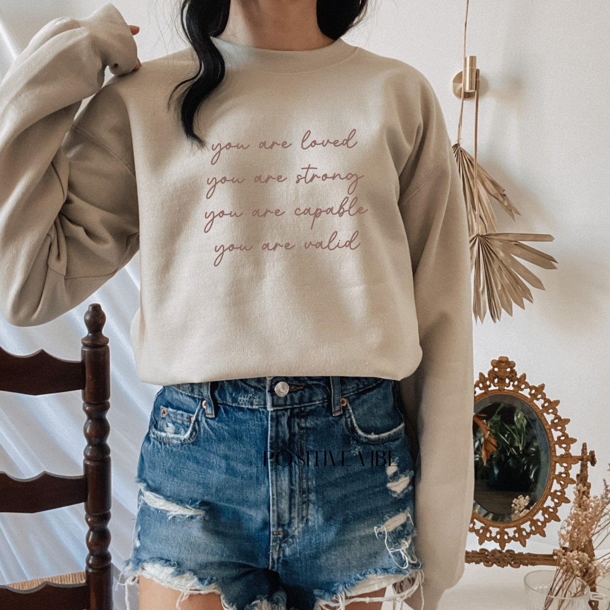 You Are Loved Unisex Sweatshirt - Cotton Plus Cream