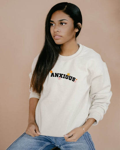 Anxious Unisex Sweatshirt - Cotton Plus Cream
