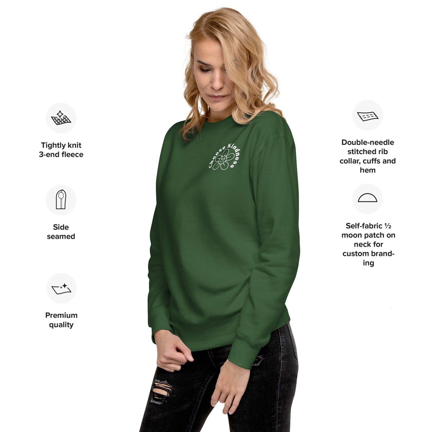 Choose Kindness Unisex Premium Sweatshirt - Cotton Plus Cream