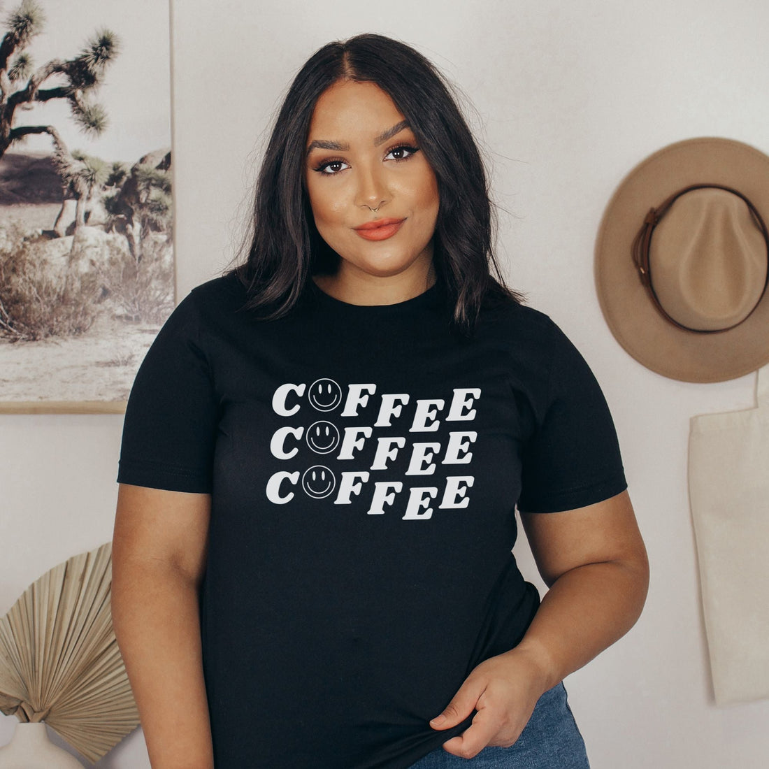 Coffee Coffee Coffee T-shirt - Cotton Plus Cream
