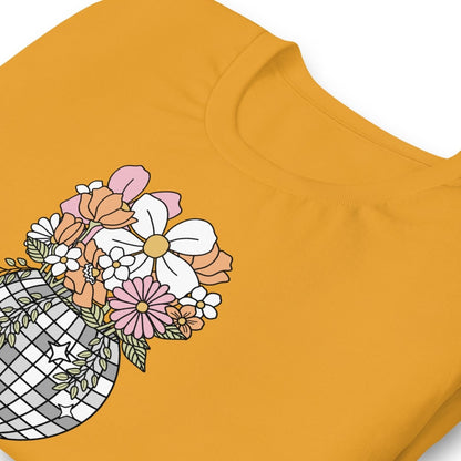 Disco Ball Flowers Unisex t-shirt - Cotton Plus Cream