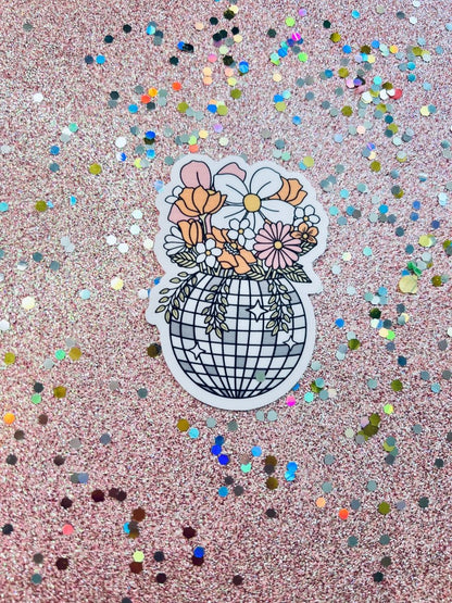 Disco Flower Bouquet Sticker - Cotton Plus Cream