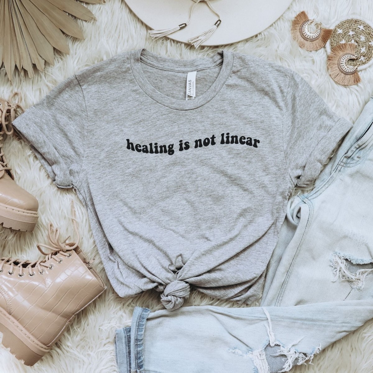 Healing Is Not Linear Short-Sleeve Unisex T-Shirt - Cotton Plus Cream