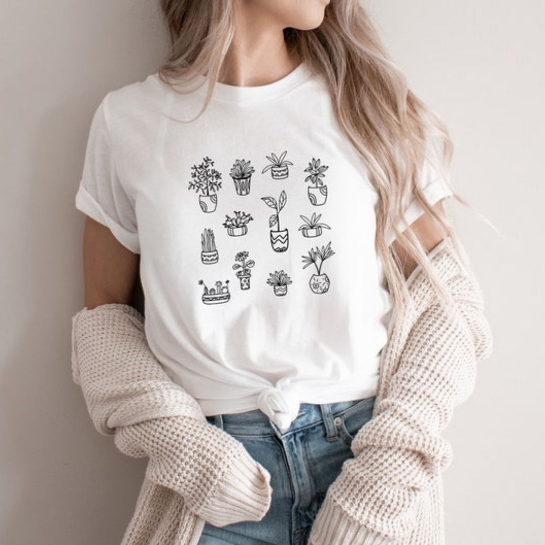 Plant Collage Unisex t-shirt - Cotton Plus Cream