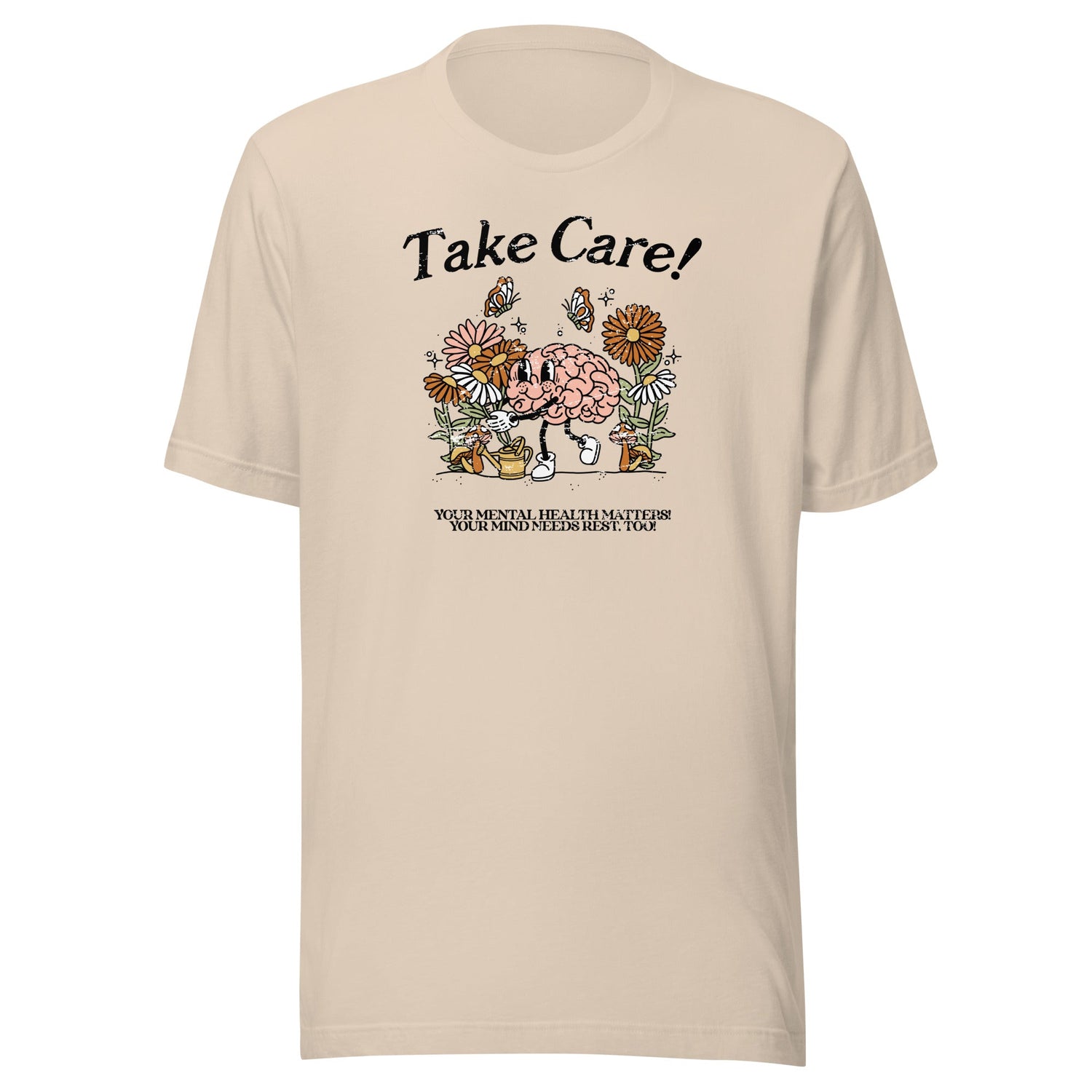 Take Care Mental Health Unisex t-shirt - Cotton Plus Cream