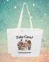 Take Care of Your Mental Health Large tote bag - Cotton Plus Cream