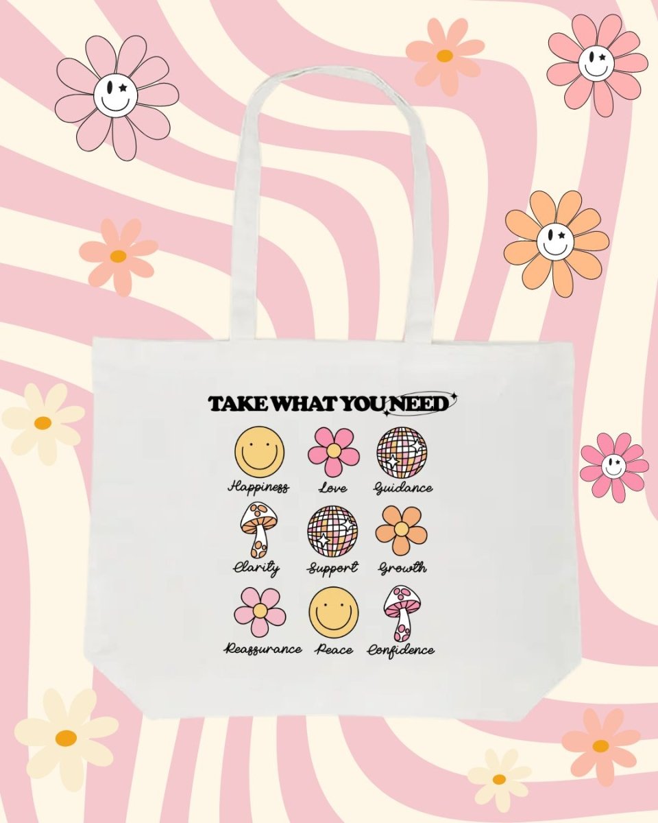 Take What You Need Large tote bag - Cotton Plus Cream